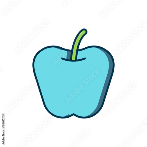 Filled outline Apple icon isolated on white background. Excess weight. Healthy diet menu. Fitness diet apple. Flat filled outline style with shadow. Vector