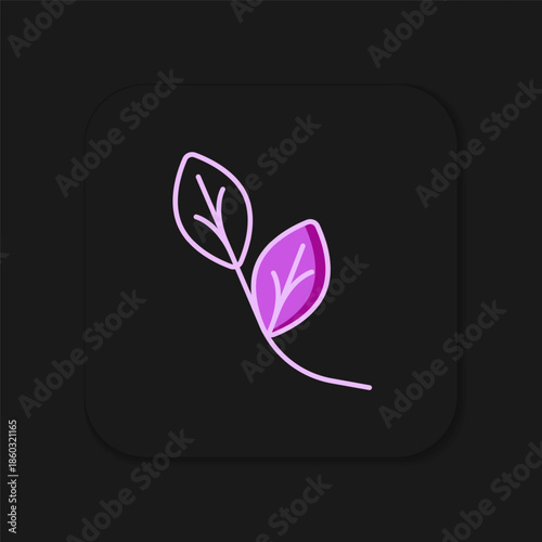 Filled outline Leaf icon isolated on black background. Leaves sign. Fresh natural product symbol. Flat filled outline style with shadow. Vector