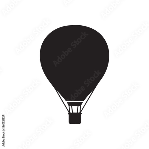 Hot air balloon silhouette icon vector flat design