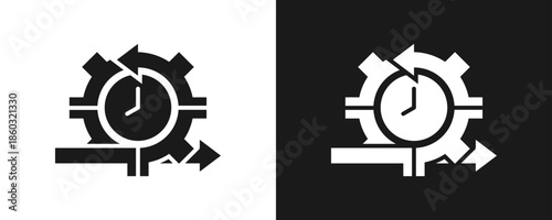 Agile Icon Set Glyph In White And Black Background