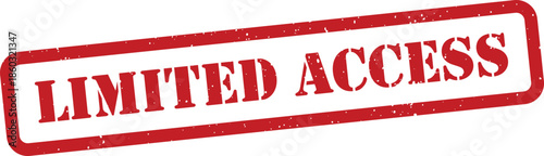 Red limited access stamp on white background