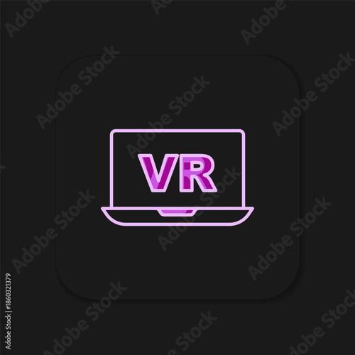 Filled outline Virtual reality icon isolated on black background. Futuristic VR head-up display design. Flat filled outline style with shadow. Vector
