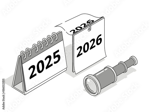 Future Technology 2025 to 2026 Calendar and Telescope