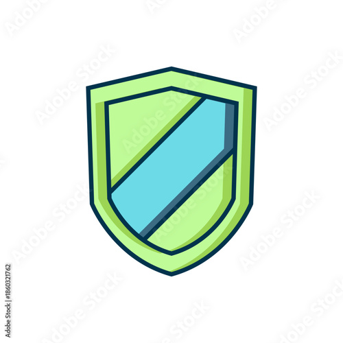 Filled outline Shield icon isolated on white background. Guard sign. Security, safety, protection, privacy concept. Flat filled outline style with shadow. Vector
