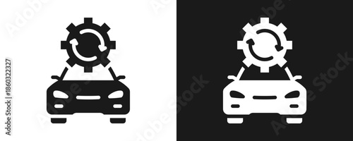Maintenance Icon Set Glyph In White And Black Background