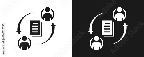 Collaboration Icon Set Glyph In White And Black Background