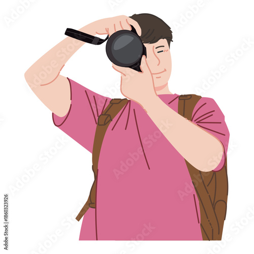 A man is doing street photography