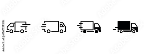 Truck Icon Set Vector – Delivery, Logistics, and Transport Symbols