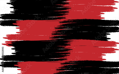 Black and red grunge brush stroke in white background