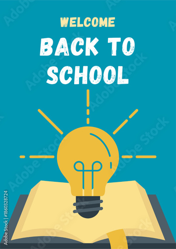 School-themed cover backgrounds. A collection of flat vector illustrations. Back to School. Poster or cover designs with school-themed elements and objects, simple backgrounds for posters.