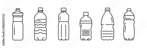 Plastic Water Bottle Icon Vector – Bottle, Drink, and Beverage Symbols