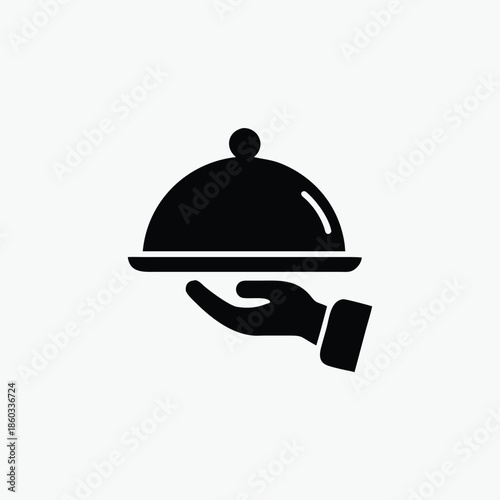 serving food icon silhoutte vector style template 