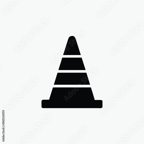  traffic cone icon silhoutte vector style template