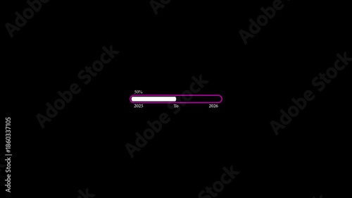 New year 2026 loading bar animation. Year changing from 2025 to 2026. Loading bar from 2026 to 2027 new year transfer animation. Welcoming the happy new year 2026.