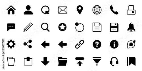 Website Icon Set Vector – Web, Computer, and Mobile App Symbols