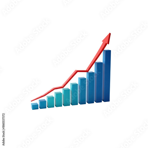 Free Download Growing bar chart with red arrow - GFXLoad