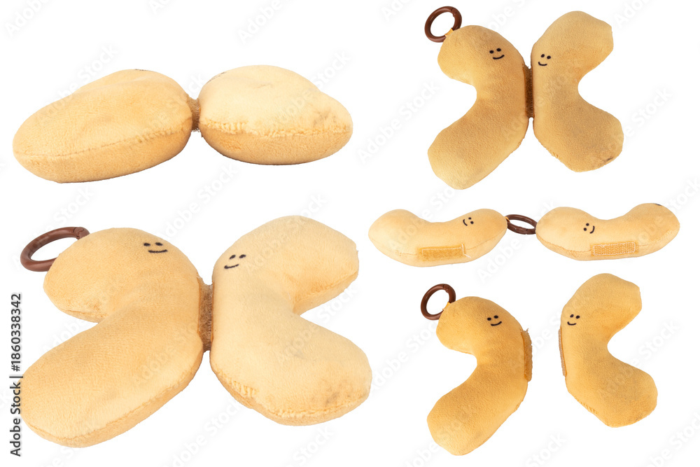 Fototapeta premium Fried dough stick shaped doll isolated on white background