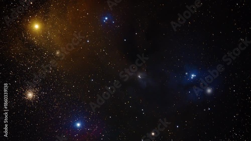 Wallpaper Mural Horizontal space background with colorful yellow and blue nebula
 Torontodigital.ca