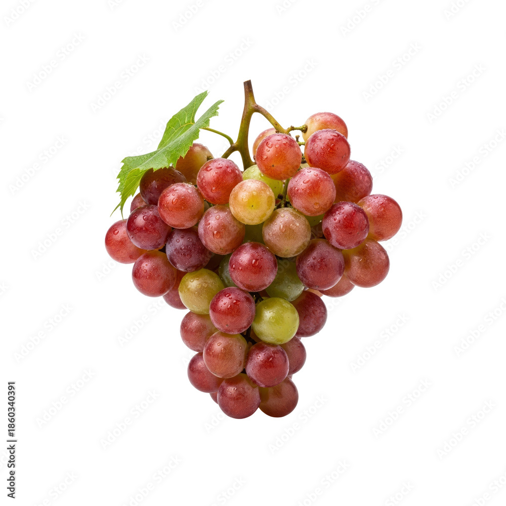 Fototapeta premium Bunch of colorful grapes on Transparent Background