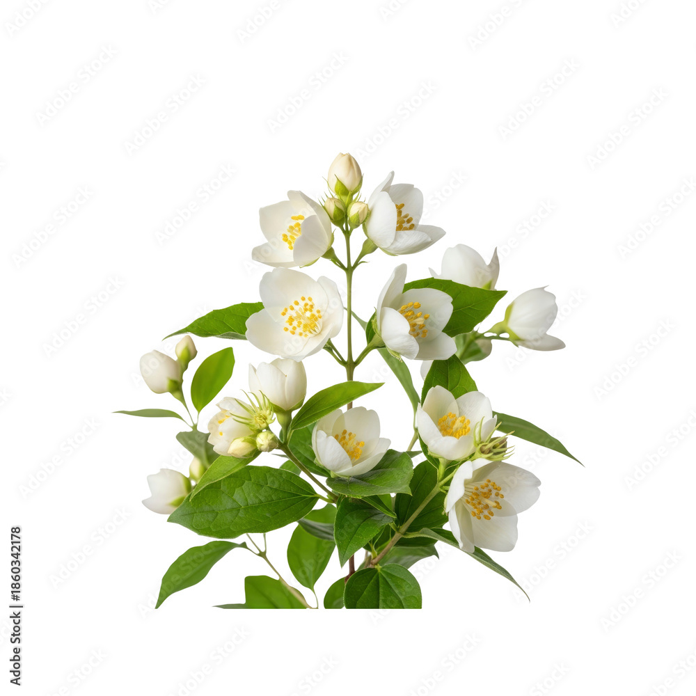 Fototapeta premium Mock Orange Blooms isolated on Transparent Background