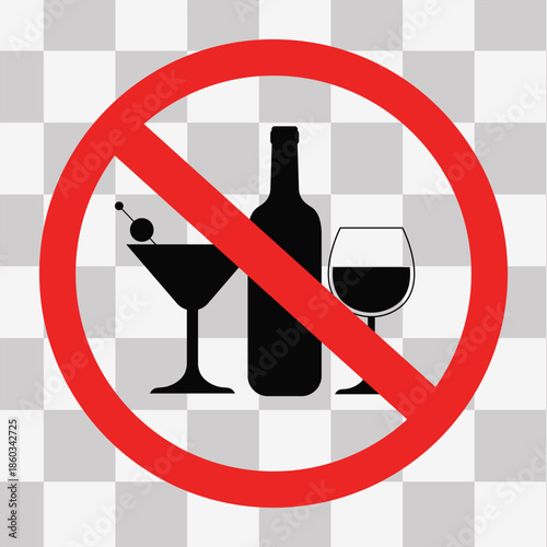Non Alcoholic drinks sign icon