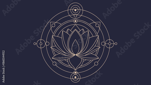 Elegant Lotus Flower Geometric Design for Spiritual and Meditative Practices.