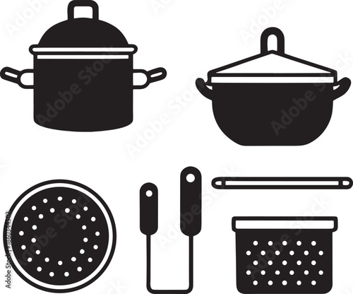 set of kitchen utensils