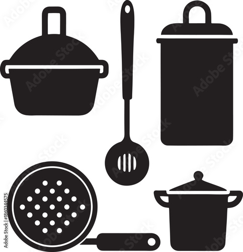 set of kitchen utensils