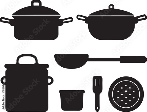 set of kitchen utensils