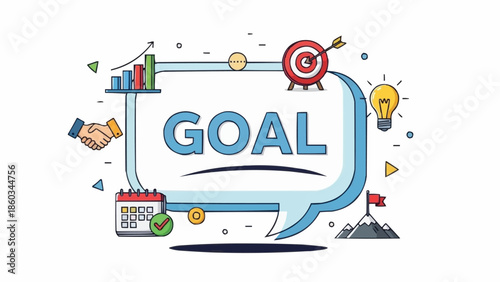 Achieving Goals - Visual Representation of Success and Strategic Planning.