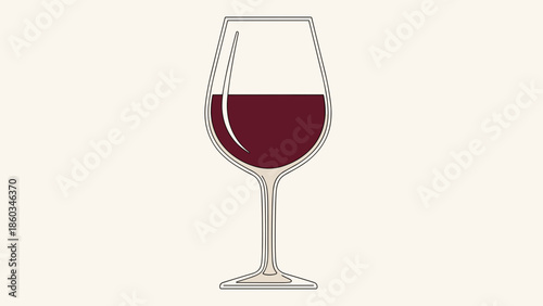 Elegant Wine Glass Filled with Rich Red Wine.