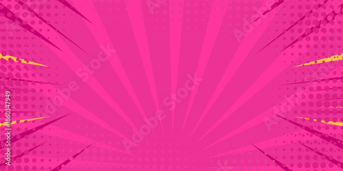 Comics background. Pop art retro style. Bright pink background.