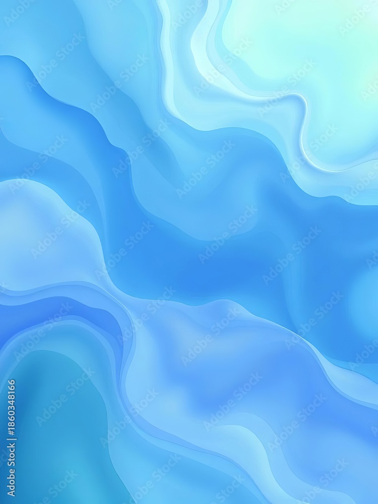 Obraz premium Soft washes of blue and green blend seamlessly, creating a dreamy, fluid effect, abstract background, texture