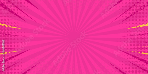 Comics background. Pop art retro style. Bright pink background.