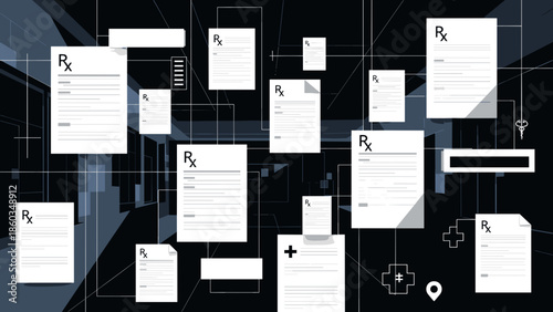 Floating Prescription Pads A Modern Medical Concept.