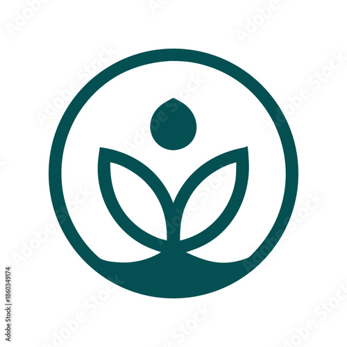 peace symbol on green leaf