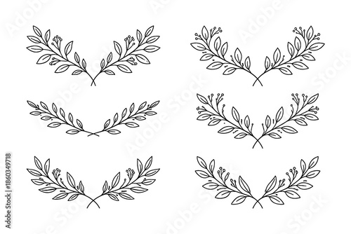 Elegant botanical wreaths: minimalist floral design collection for creative projects