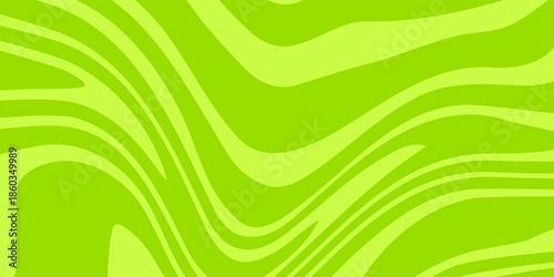 Abstract green background with hypnotic wavy lines pattern. Fresh and natural background. vector eps 10.