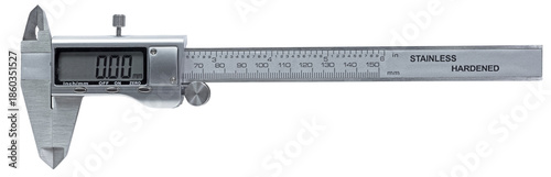 Foto Digital caliper turned on and ready to measure
