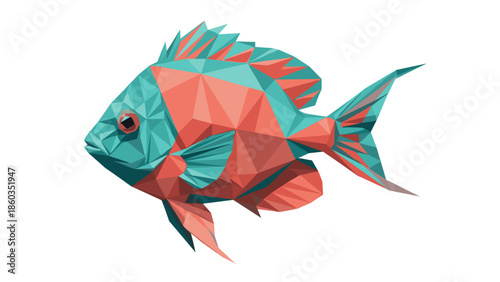 Geometric Fish Illustration A Vibrant Low Poly Design.