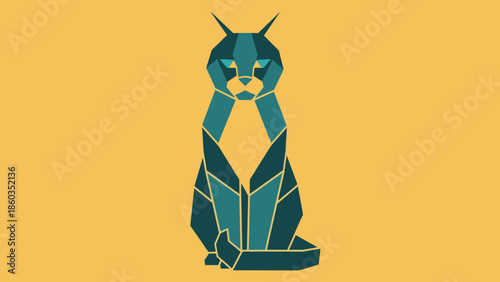 Geometric Lynx Illustration A Modern Take on Wildlife Art.
