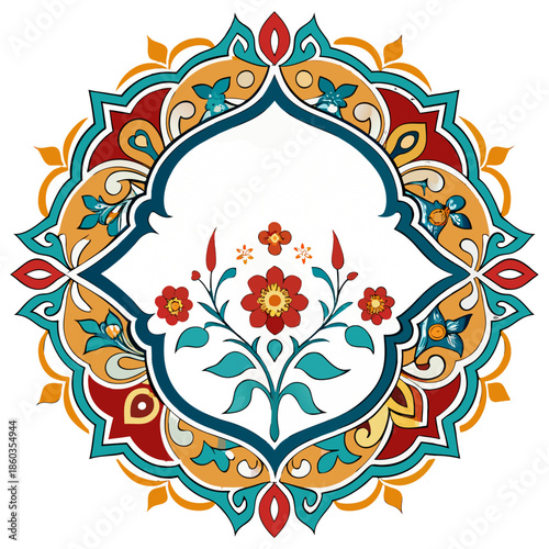 Eslimi Tazhib Iranian Art Design Text Box Text Input Area Floral Vector Old Vintage Art VECTOR.
