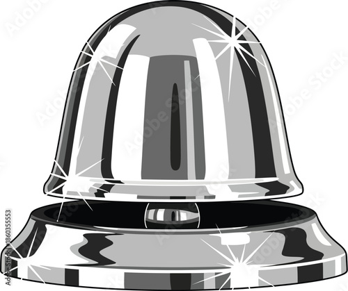 Shiny Chrome Service Bell with Sparkling Highlights