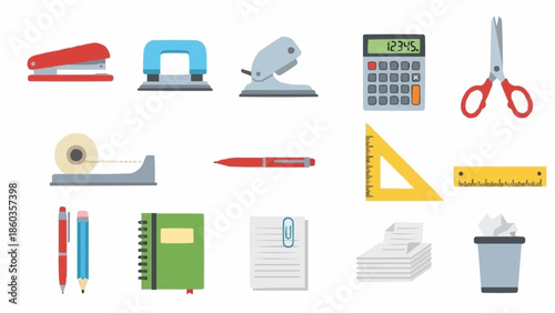 Office Supplies Collection - Essential Tools for Productivity and Organization.