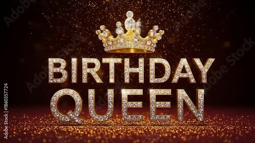 Birthday Queen Crown Luxury Celebration.