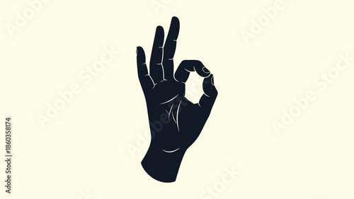 Hand Gesture The Okay Sign in Silhouette.