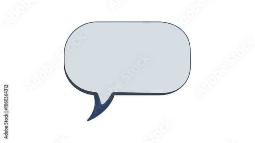 Illustration of a Speech Bubble with Rounded Edges and a Tail.