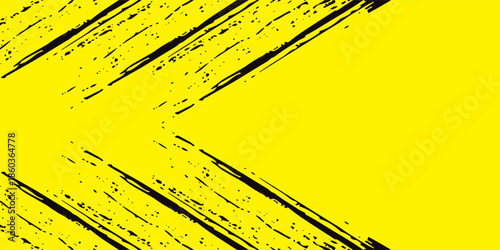 yellow and black background with dotted halftone pattern elements. Abstract brushed grunge background. Retro comic book concept for your graphic design, banner, or poster, Vector Illustration.