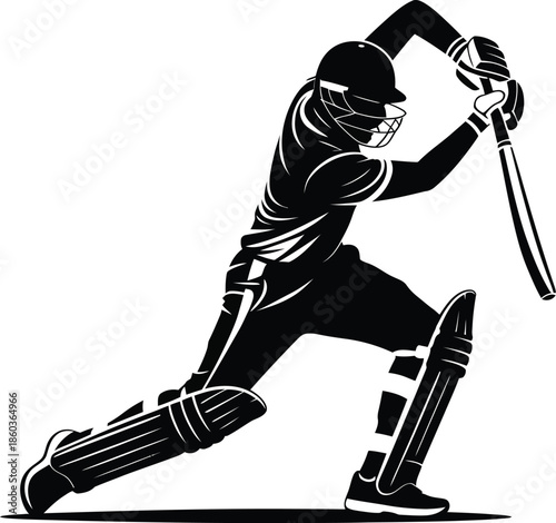 Cricket player in batting stance