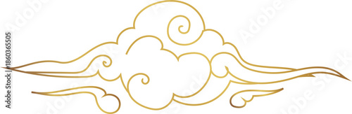Minimal Cloud Divider Illustration for Chinese Festival and Cloud Decoration Design